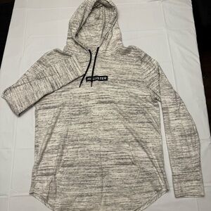 Hollister Mens Light Weight Hoodie Size Large Grey/White